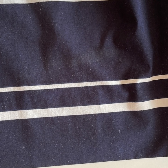 Ann Taylor Navy & White Striped Cotton Pleated Midi Skirt - Picture 5 of 5